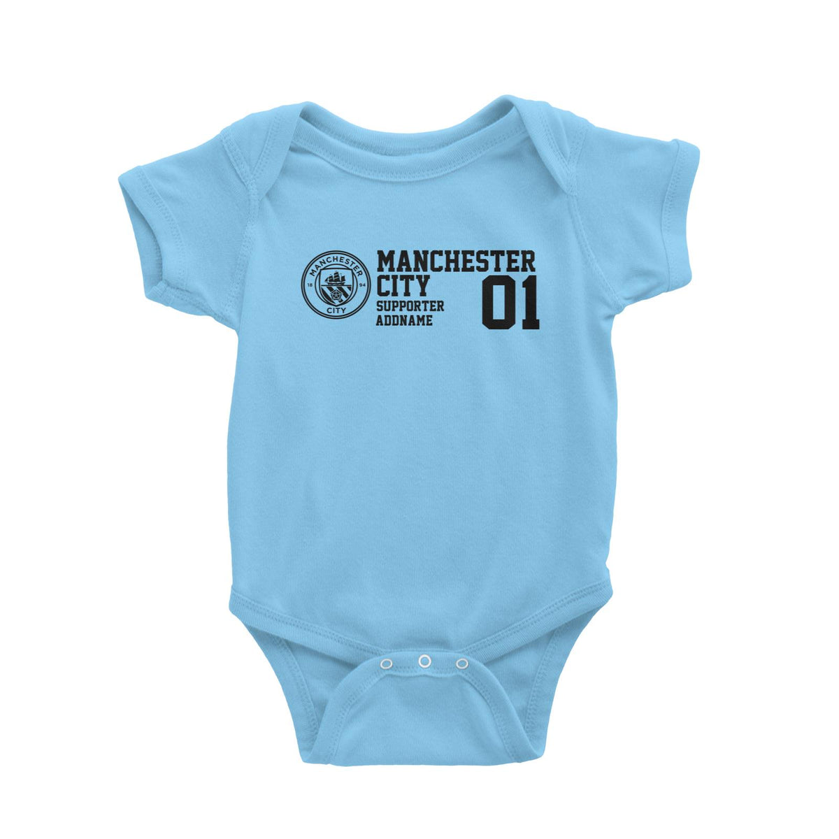 Manchester City Football Supporter Addname Baby Romper
