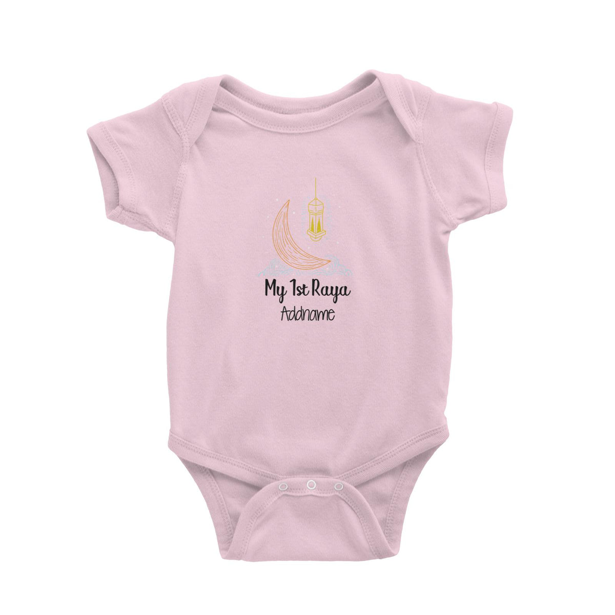 Raya Doodle Moon And Lantern My 1st Raya Addname Baby Rompers