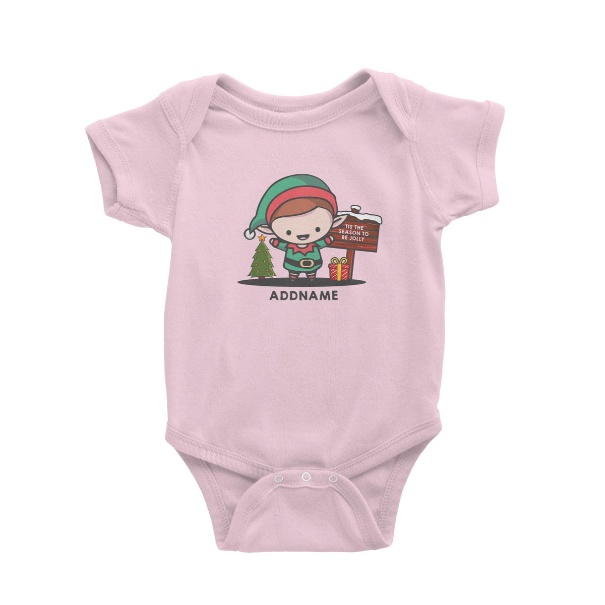 Christmas Cute Jolly Series Elf Addname Baby Romper
