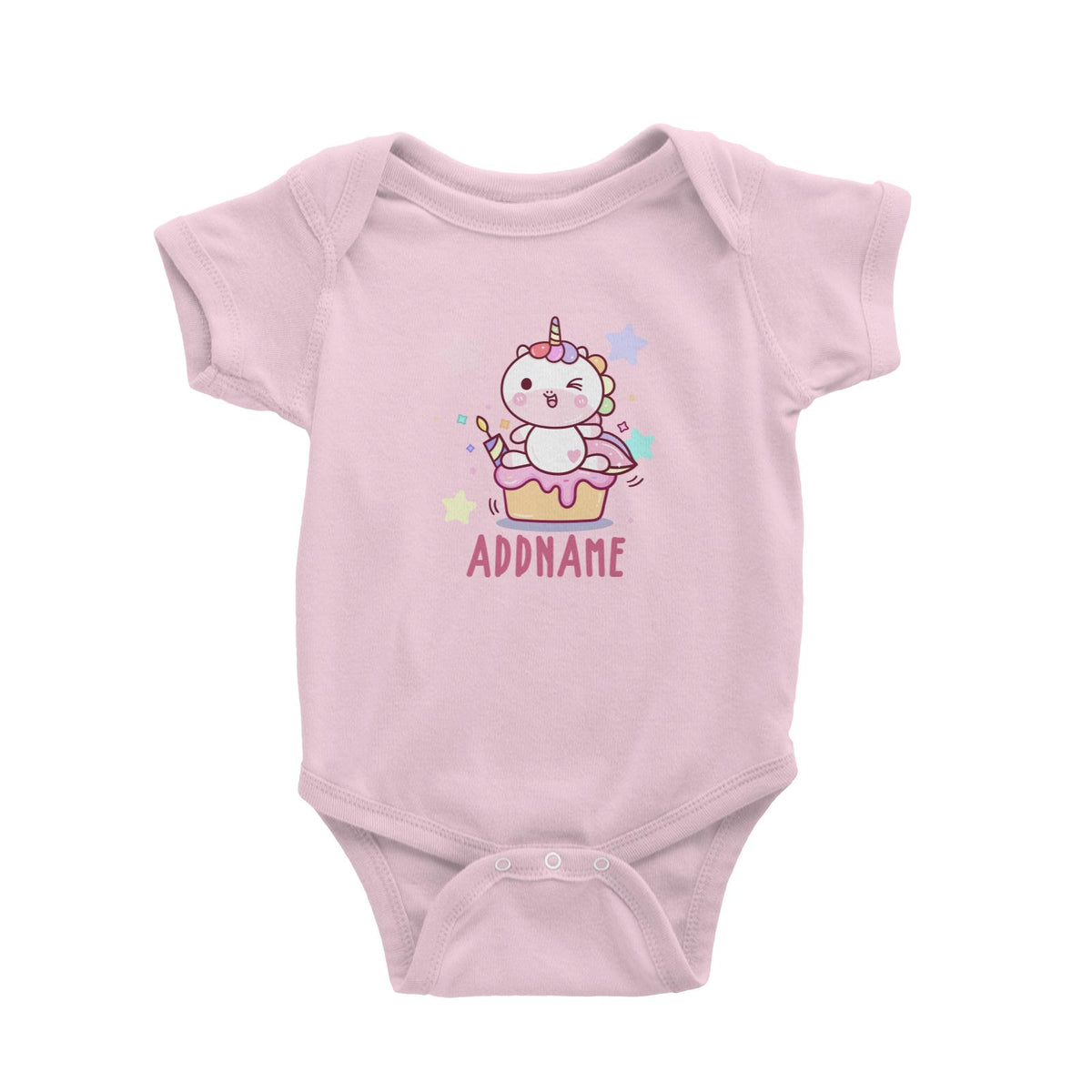 Unicorn And Princess Series Cute Unicorn Birthday Cupcake Addname Baby Romper