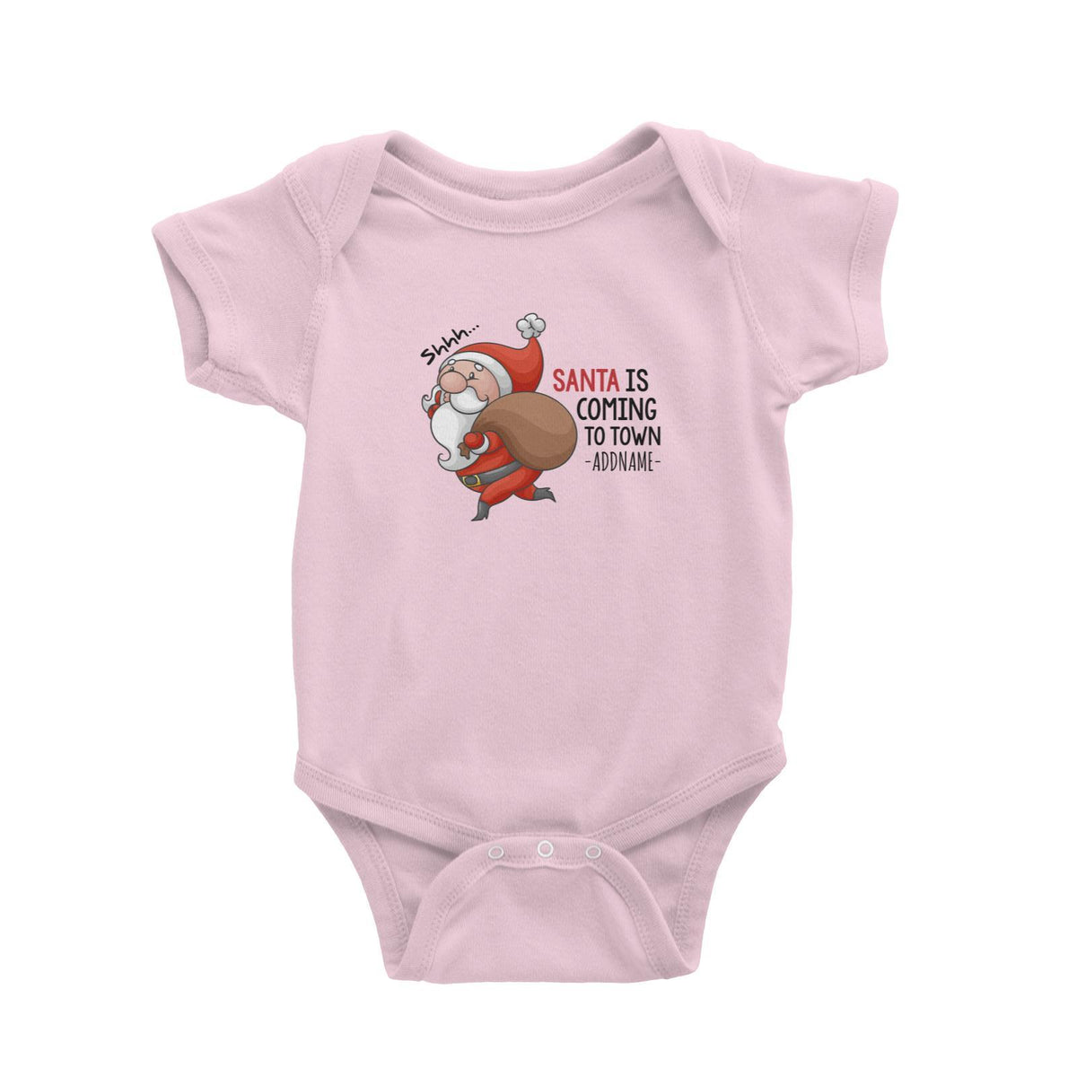 Santa Is Coming To Town Addname Baby Romper Christmas Matching Family Personalizable Designs Cute