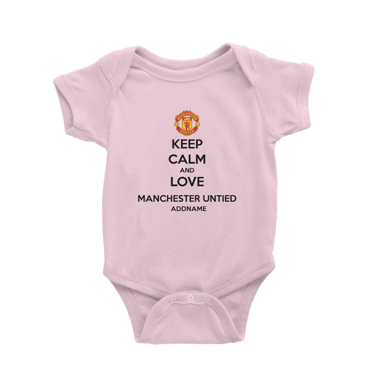 Manchester United Football Keep Calm And Love Series Addname Baby Romper