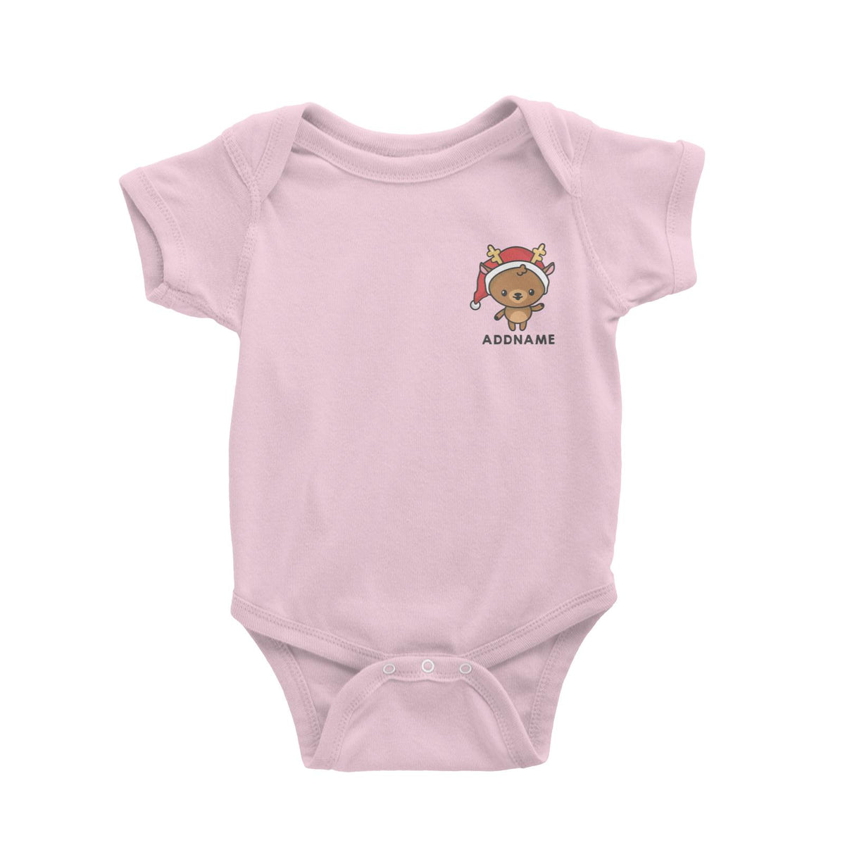 Christmas Cute Pocket Deer Addname Baby Romper