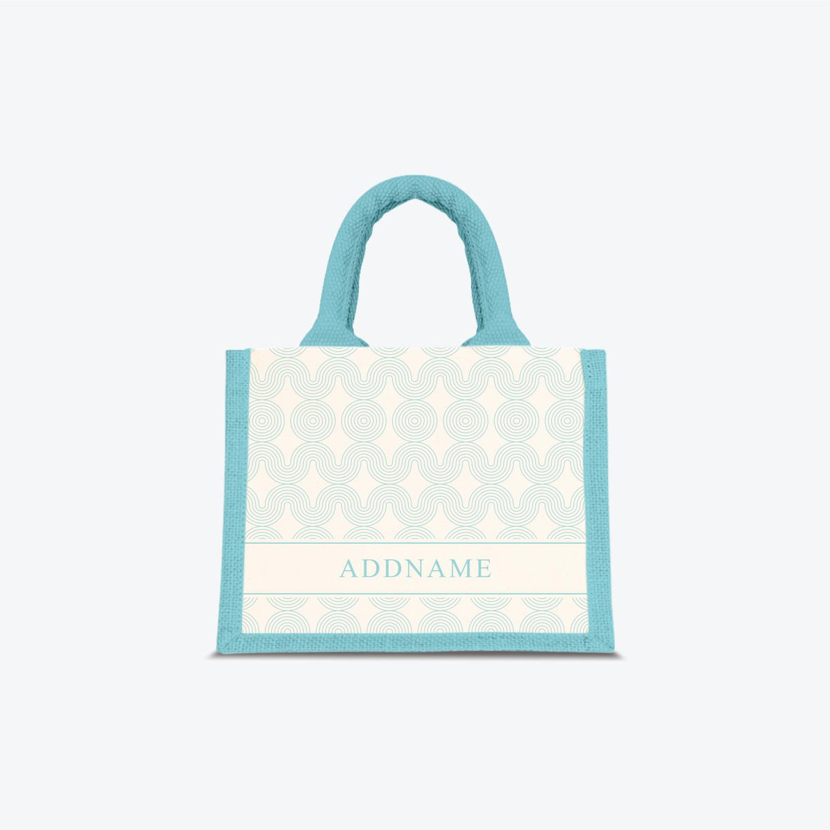 Moire Series Half Lining Small Jute Bag - Sky Blue