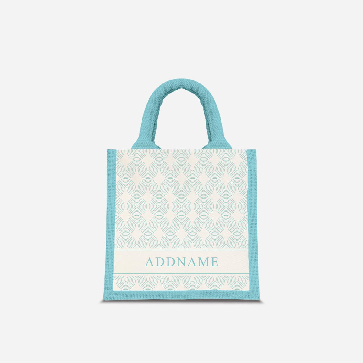 Moire Series Half Lining Small Jute Bag - Sky Blue