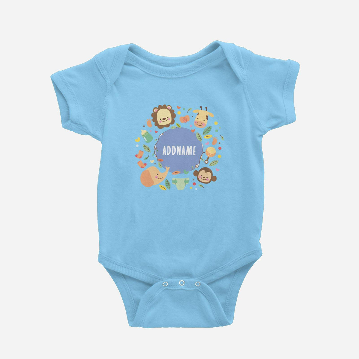 Safari Animal Boy Baby Romper