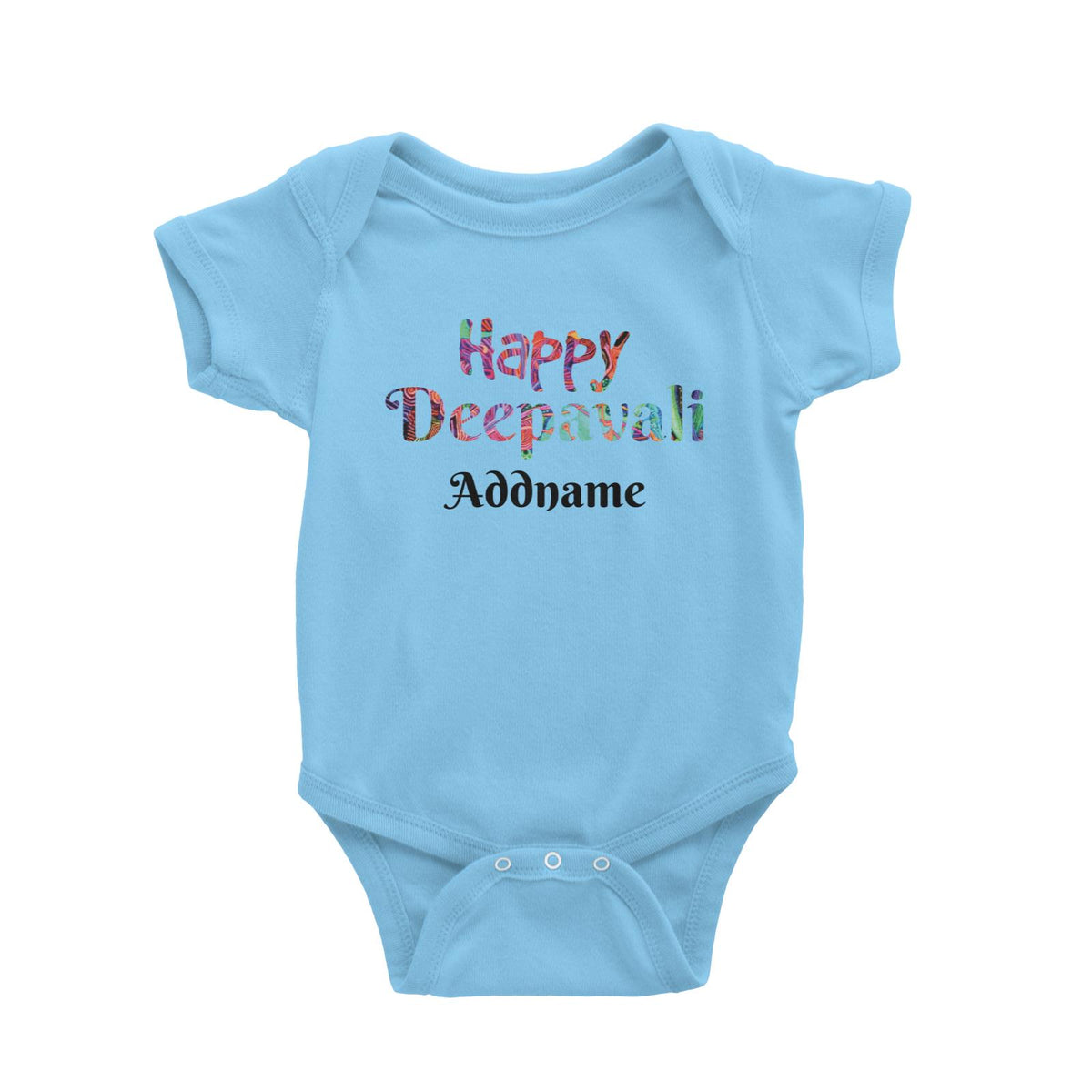 Deepavali Series Happy Deepavali Colourful Typography Baby Romper