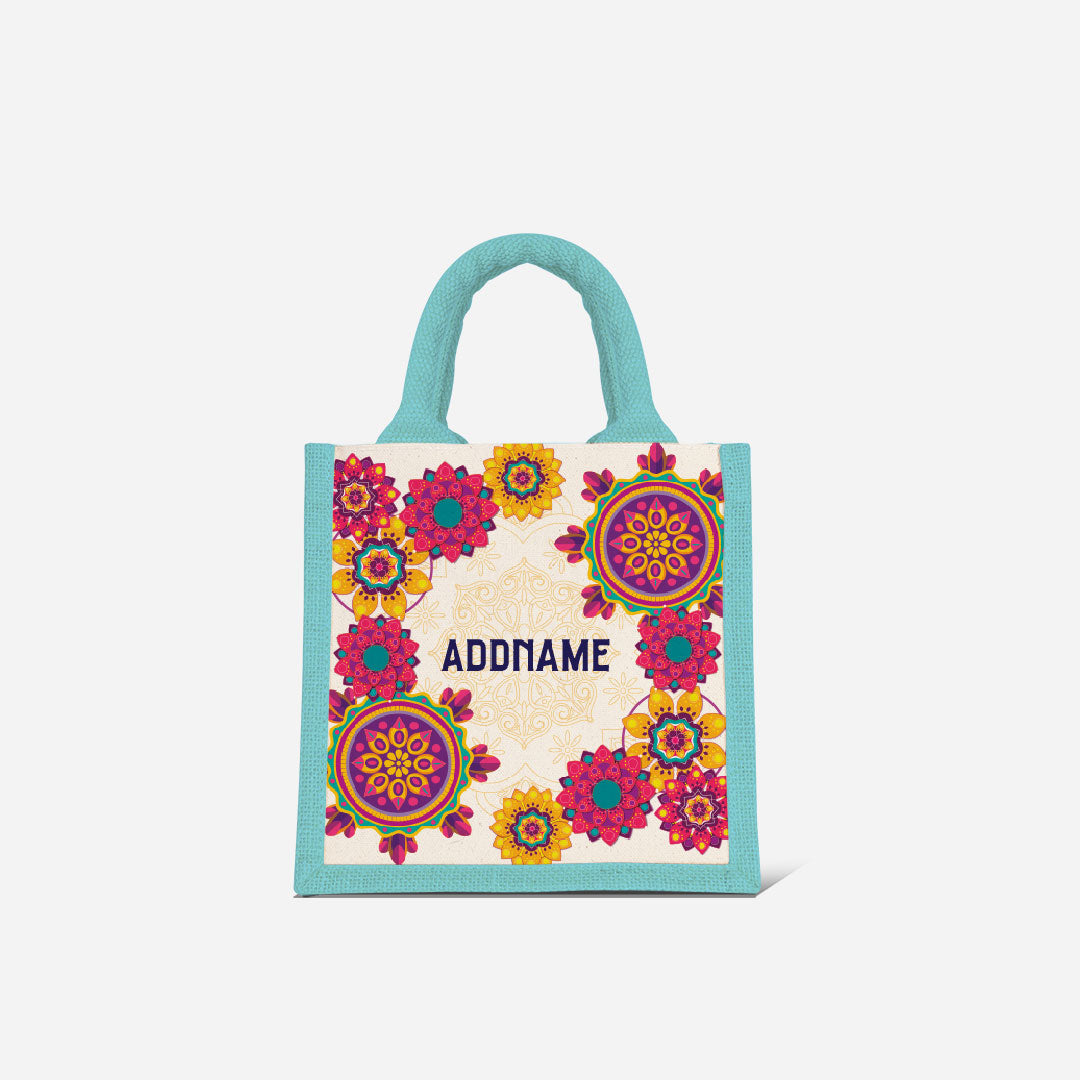 Pookal Series Half Lining Lunch Bag - Puukom Light Blue