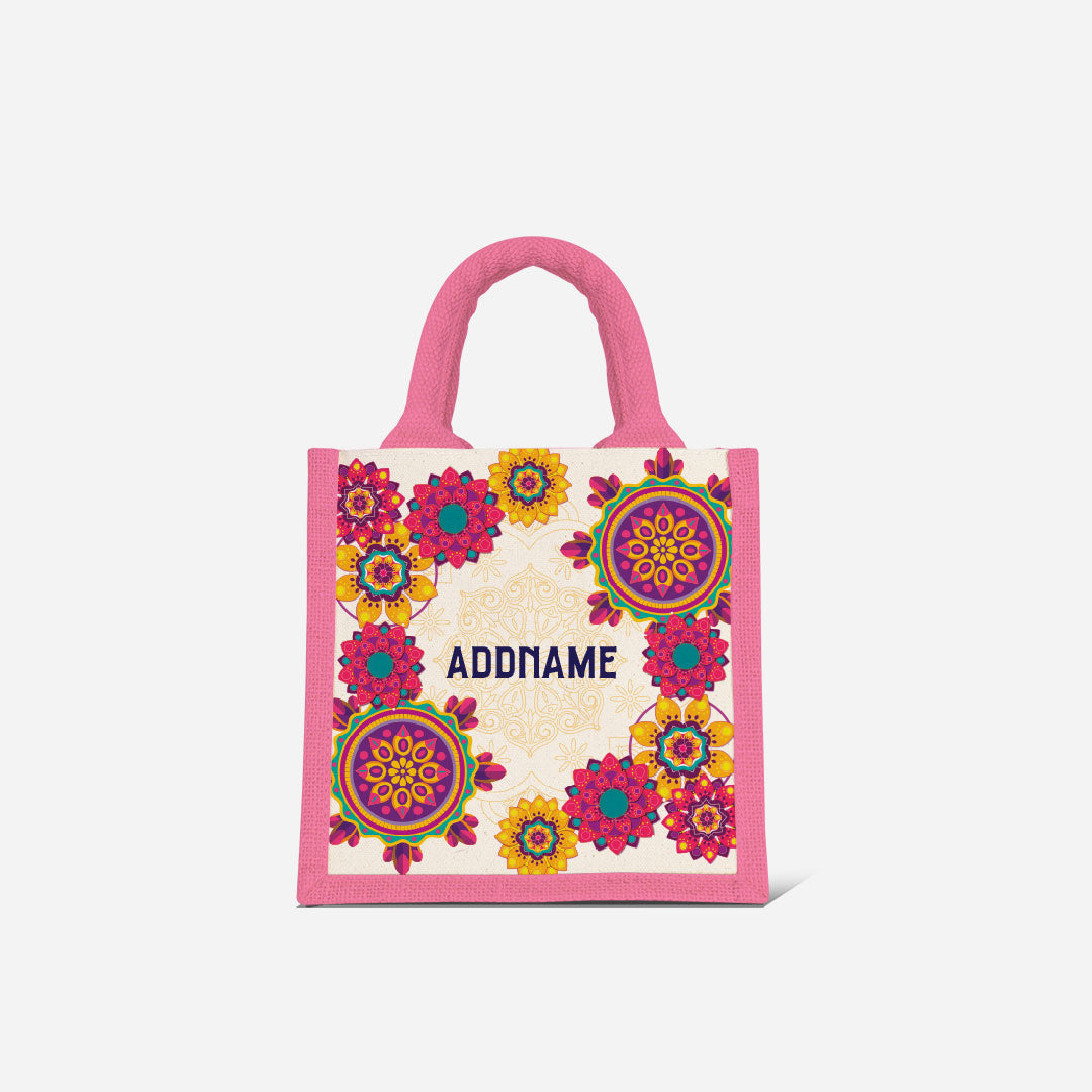 Pookal Series Half Lining Lunch Bag - Puukom Light Pink