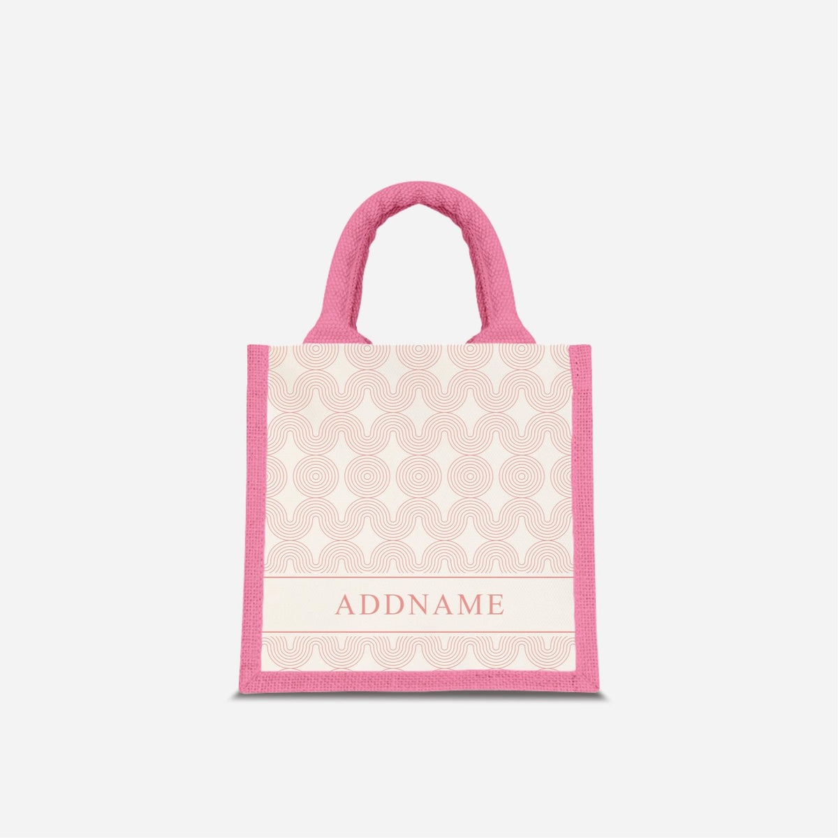 Moire Series Half Lining Small Jute Bag - Pink