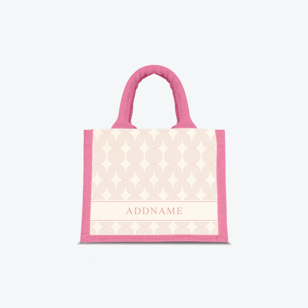 Moire Series Half Lining Small Jute Bag - Pink