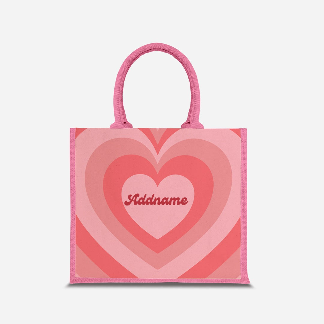 Affection Series Half Lining Jute Bag - Blossom Light Pink