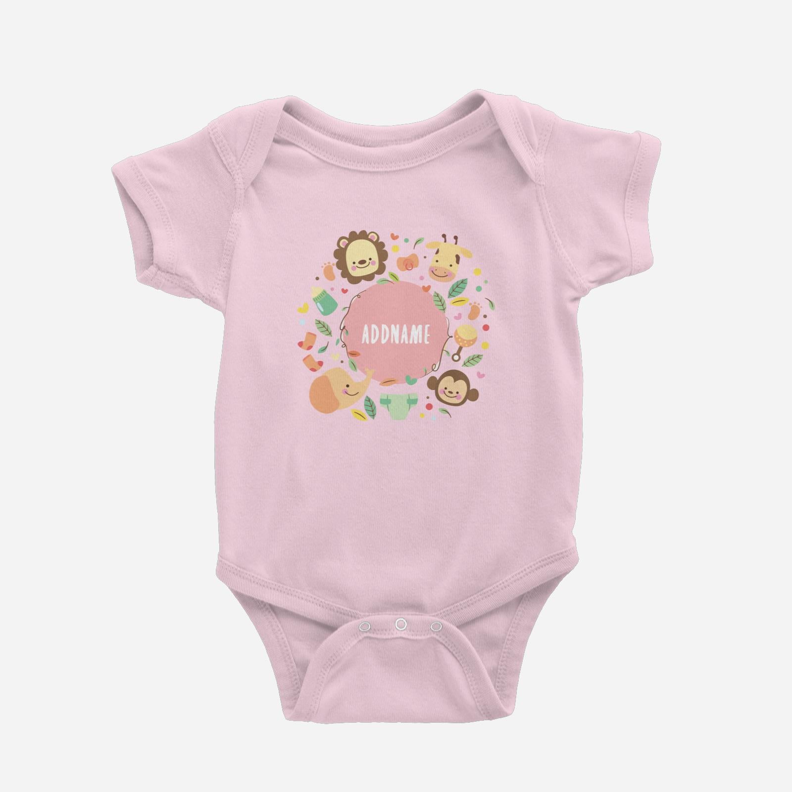 Safari Animal Girl Baby Romper