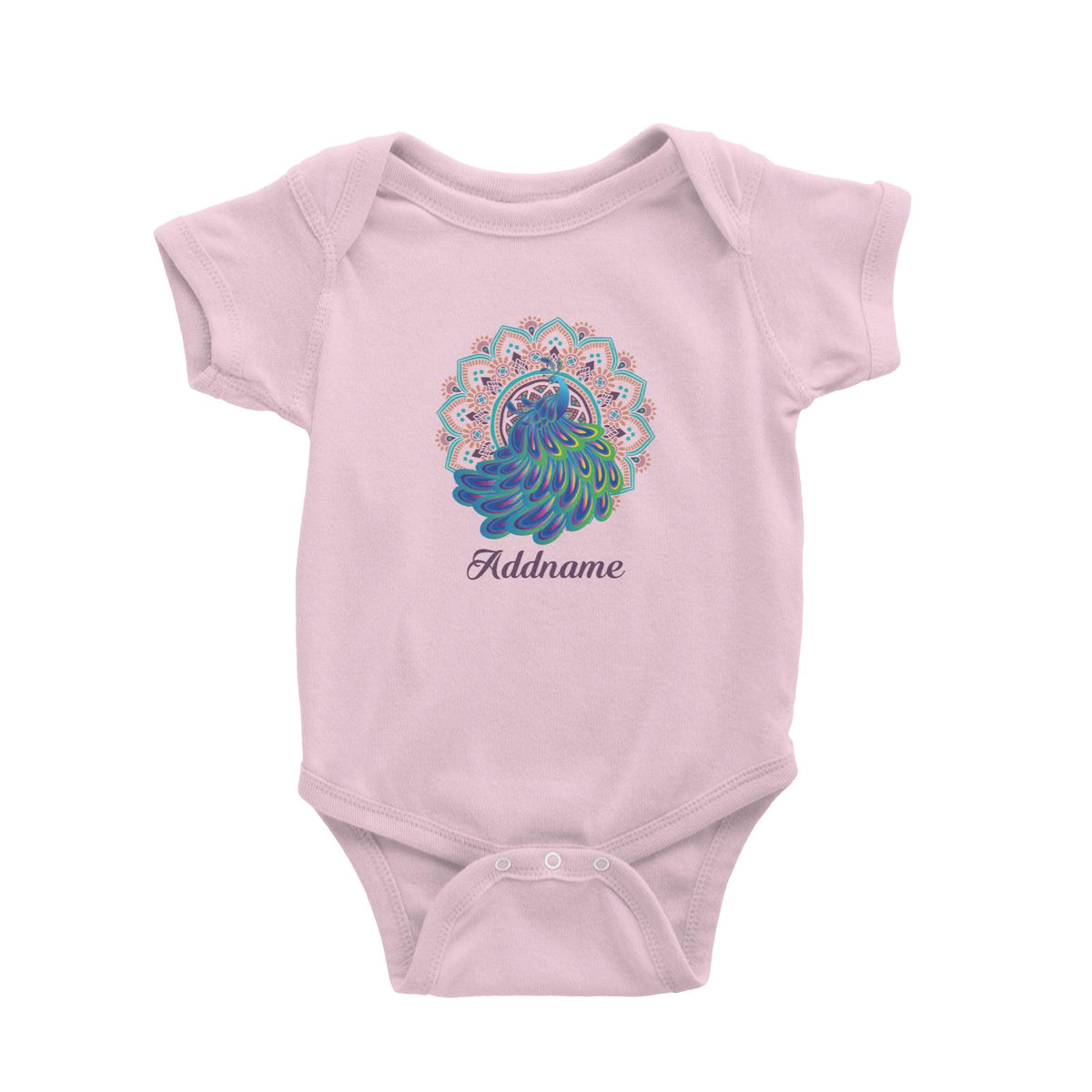 Deepavali Series Virtue Peacock with Turquoise Mandala Baby Romper