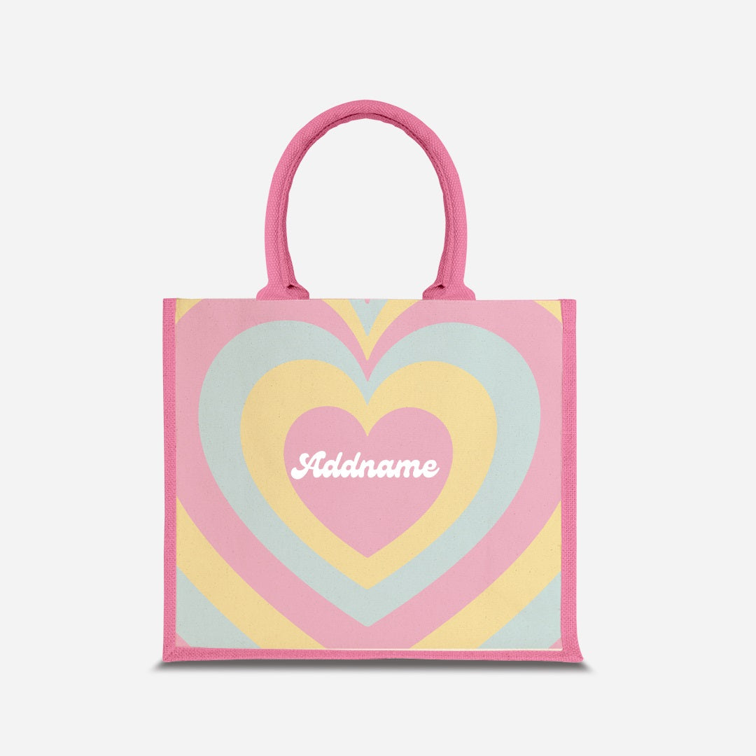 Affection Series Half Lining Jute Bag - Bubblegum Light Pink