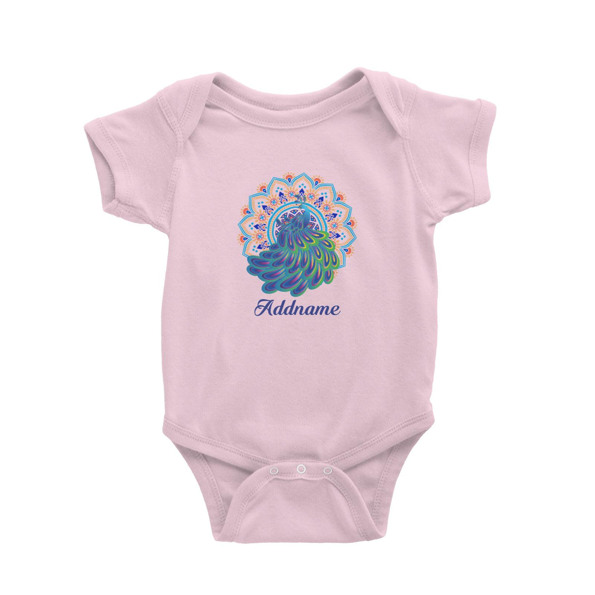 Deepavali Series Virtue Peacock with Sky Blue Mandala Baby Romper