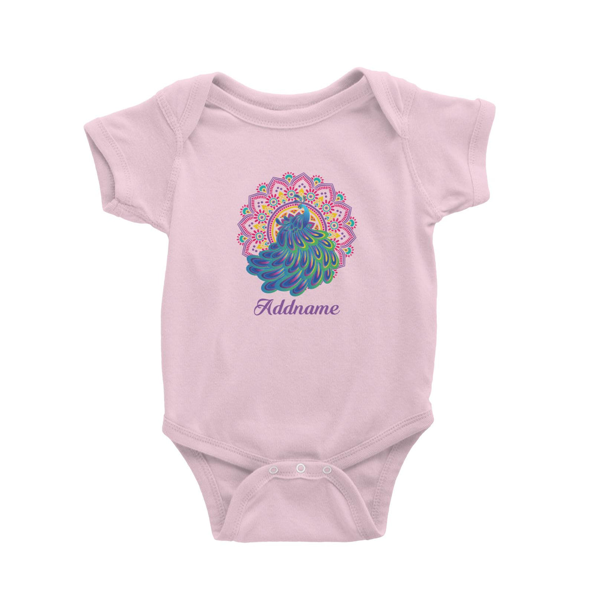 Deepavali Series Virtue Peacock with Purple Mandala Baby Romper