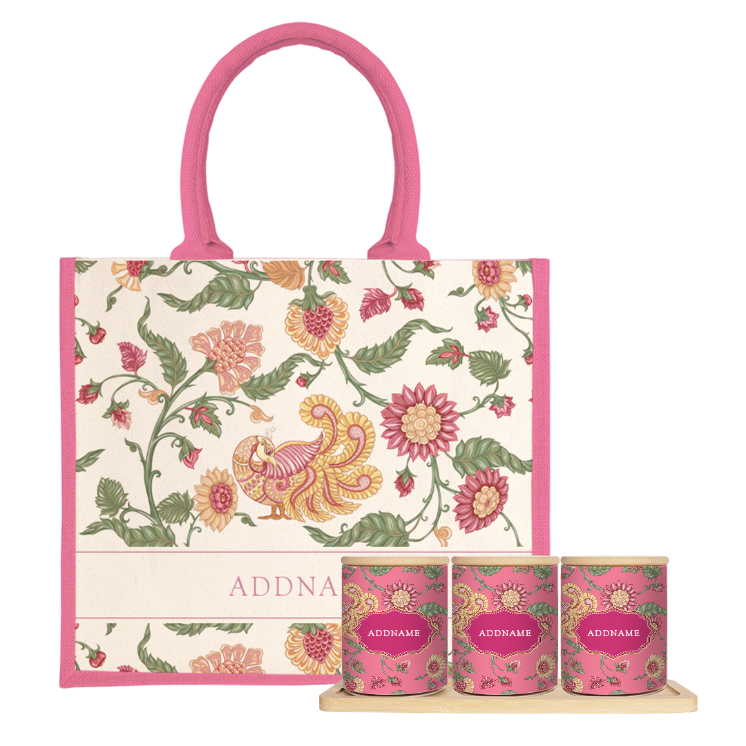 Batik Series - Cempaka Balang Raya Set (3 in 1) with Half Lining Jute Bag