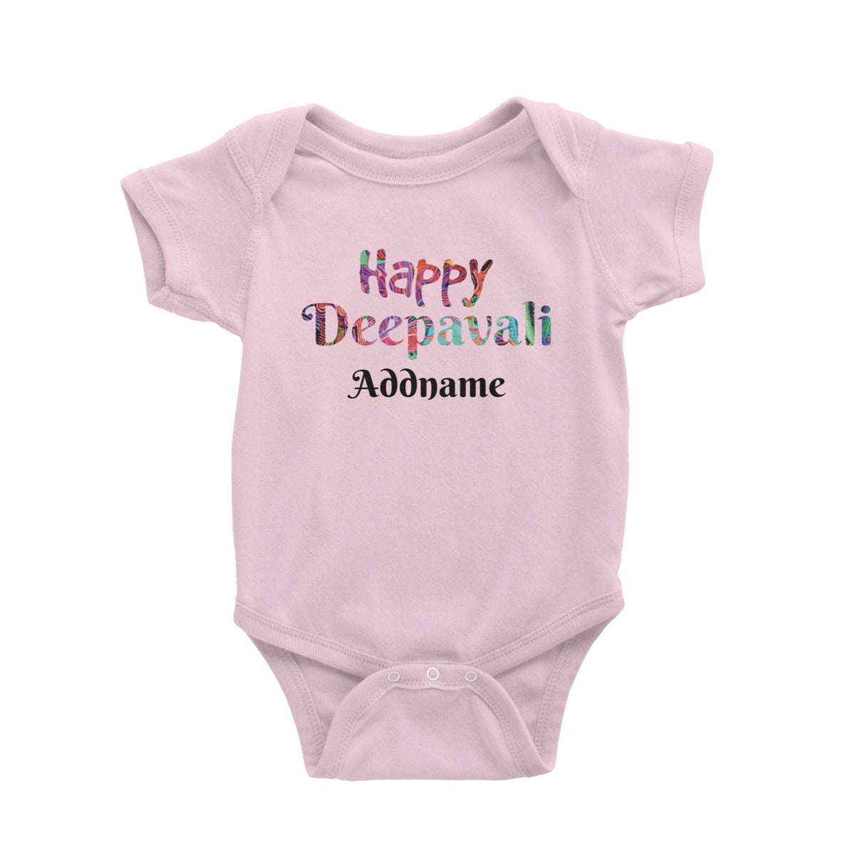 Deepavali Series Happy Deepavali Colourful Typography Baby Romper