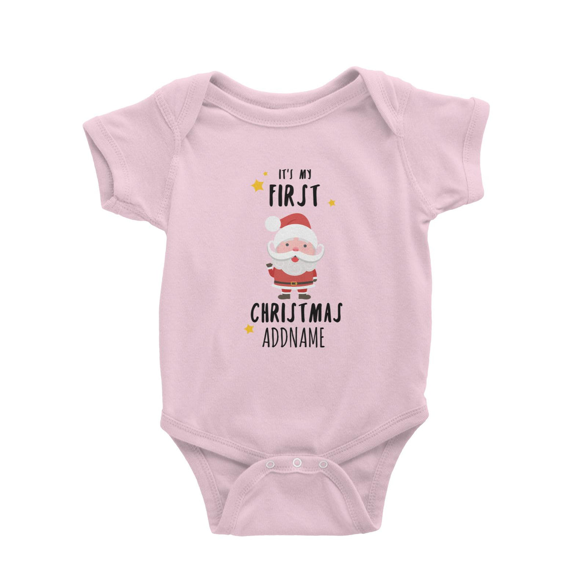Cute Santa First Christmas Addname Baby Romper  Personalizable Designs