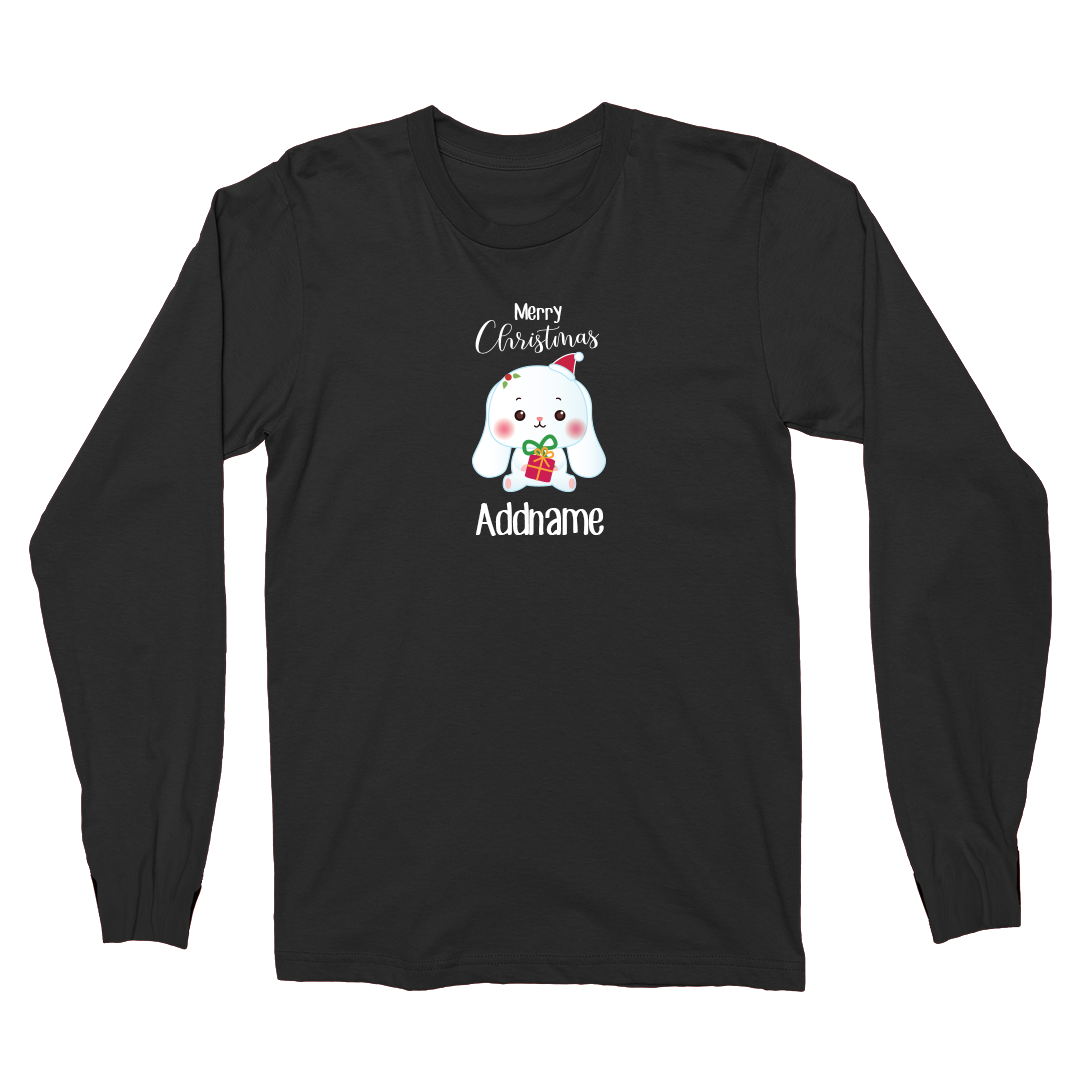 Christmas Cute Animal Series Rabbit Merry Christmas Long Sleeve Unisex T-Shirt