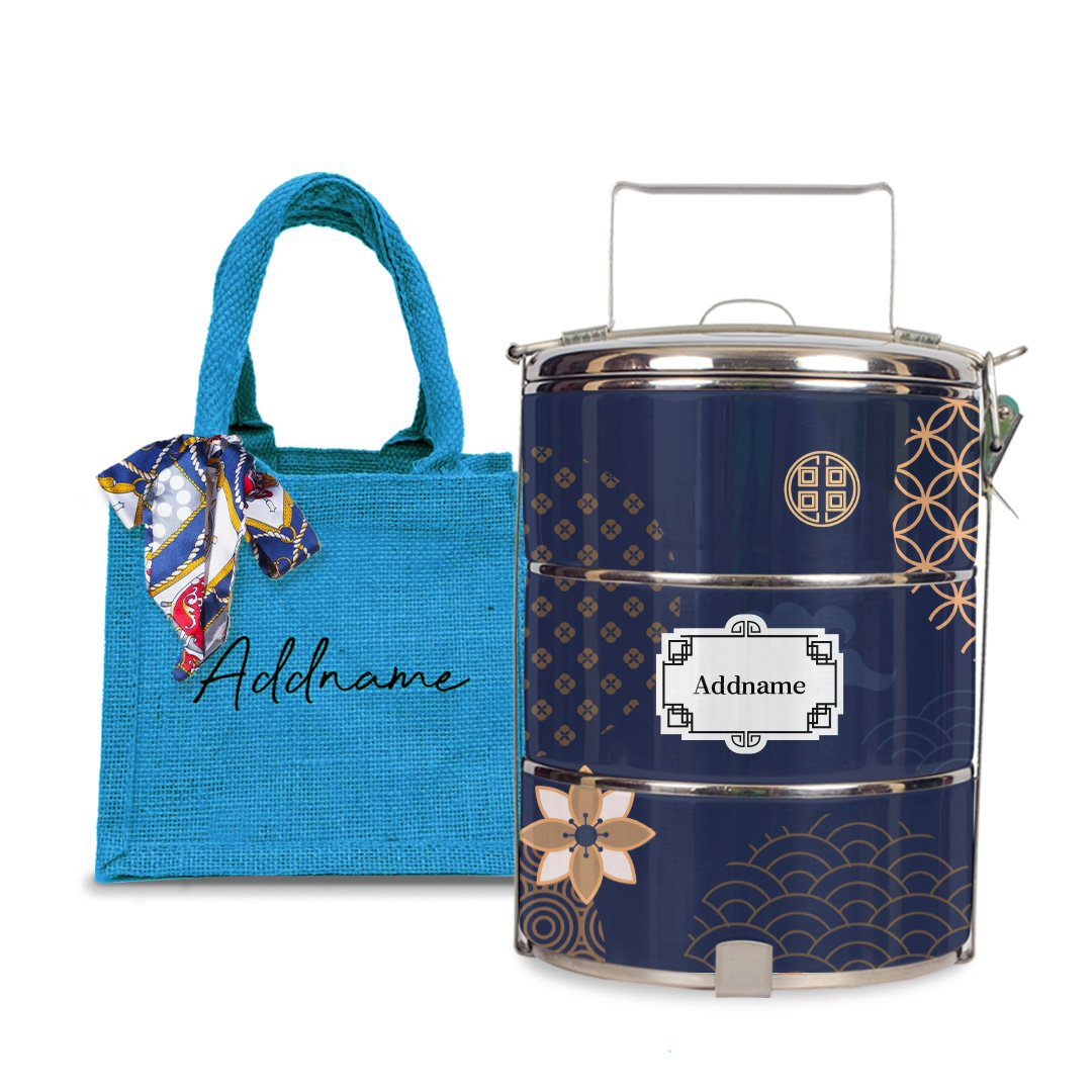 Japanese Golden Navy Tiffin Carrier