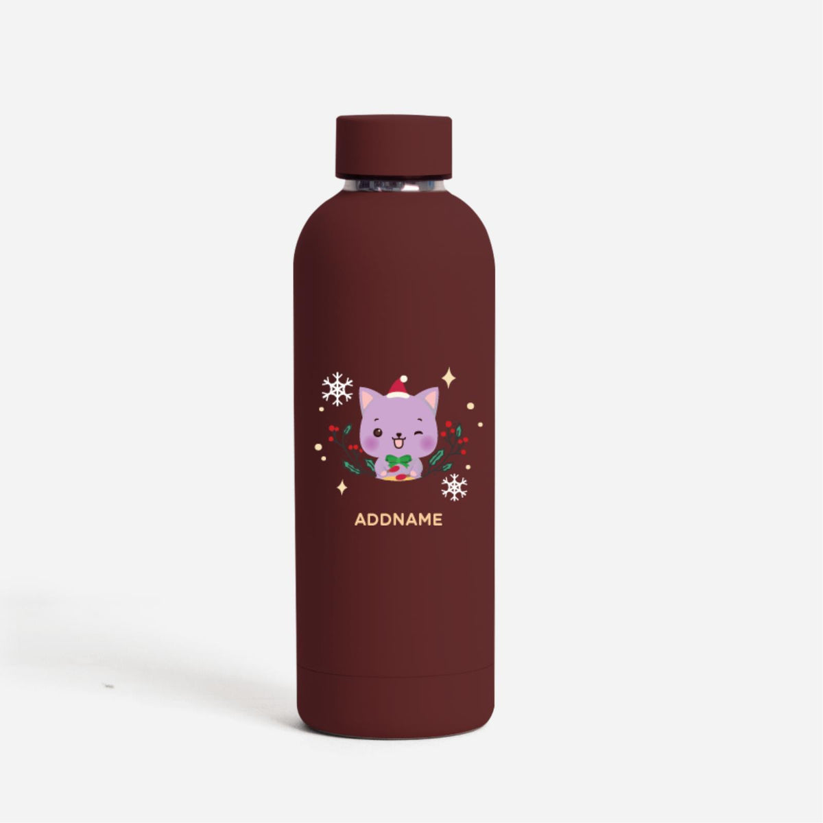 Christmas Cute Animal Series Mizu -  Cat Maroon