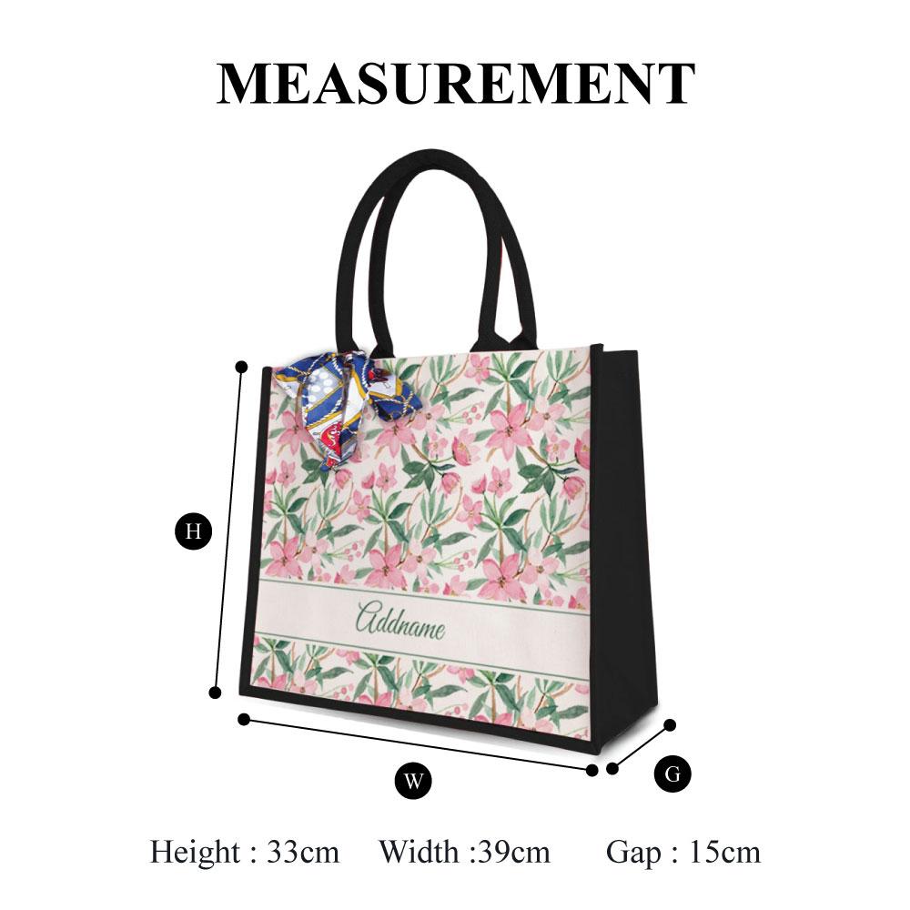 Laura Series - Violet Half Lining Jute Bag with Tiffin Carrier