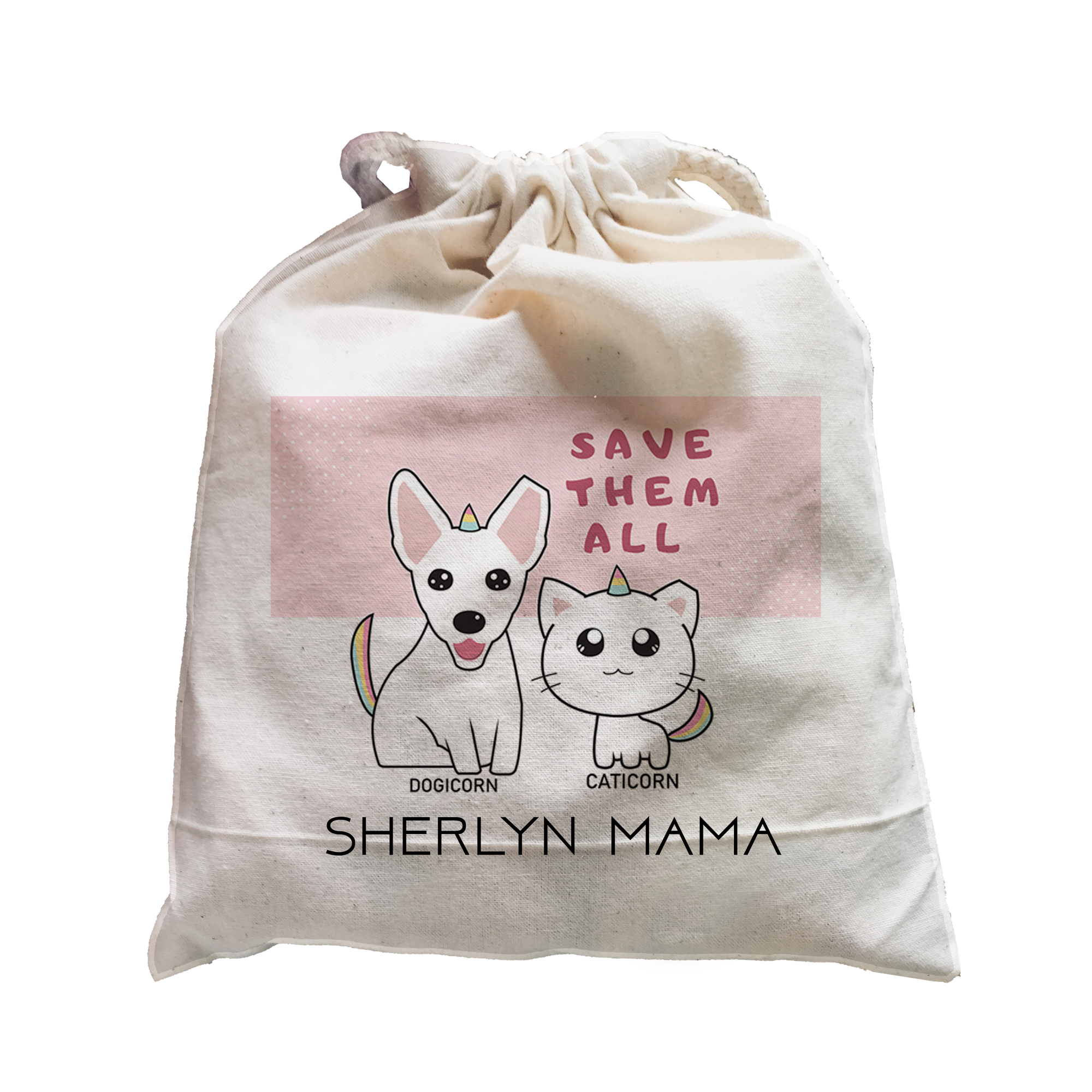 Sherlyn Mama Cute Mix Dogicorn and Caticorn Accessories Satchel