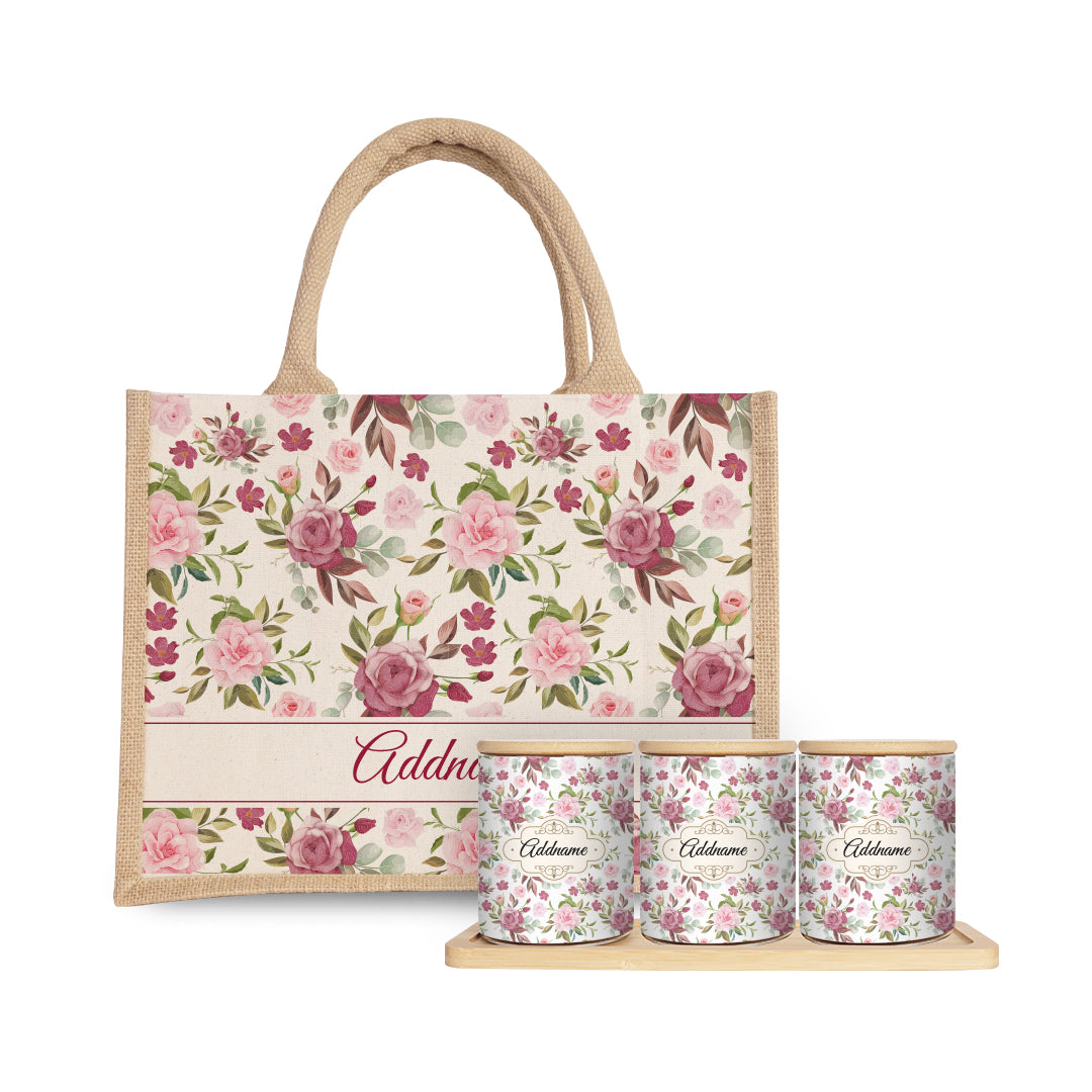 Ruby Canister with Half Lining Small Jute Bag