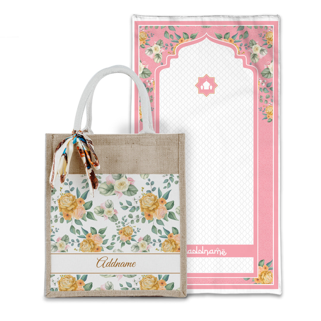 Laura Honey Sejadah with Matching Colourful Jute Bag