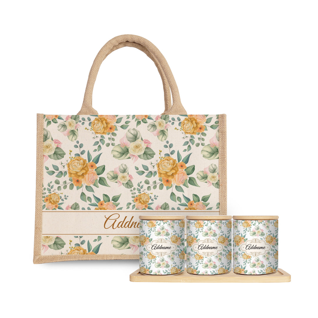 Honey Canister with Half Lining Small Jute Bag