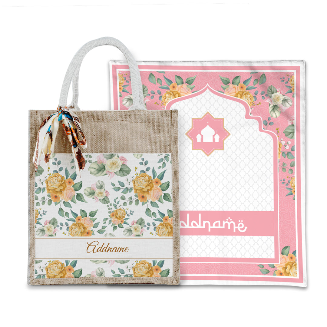 Laura Honey Sejadah with Matching Colourful Jute Bag