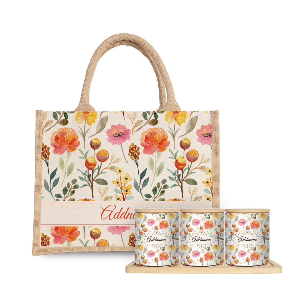 Carnelian Canister with Half Lining Small Jute Bag