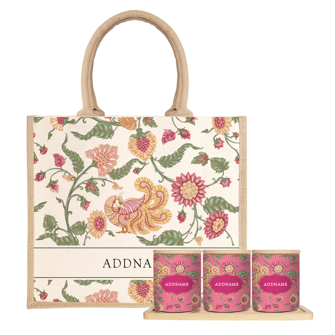 Batik Series - Cempaka Balang Raya Set (3 in 1) with Half Lining Jute Bag