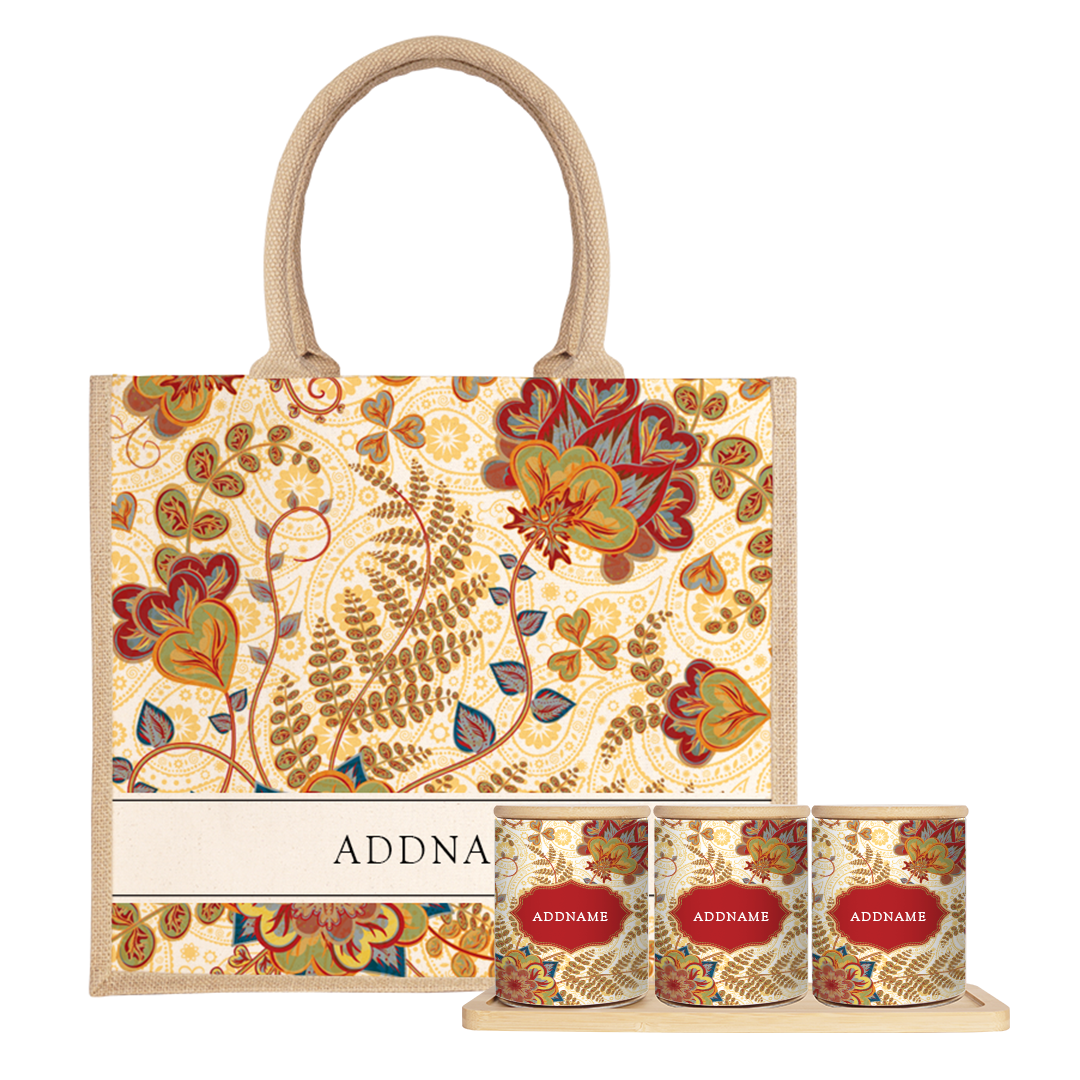 Batik Series - Mawar Balang Raya Set (3 in 1) with Half Lining Jute Bag