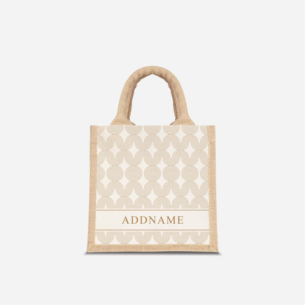 Moire Series Half Lining Jute Bag - Brown