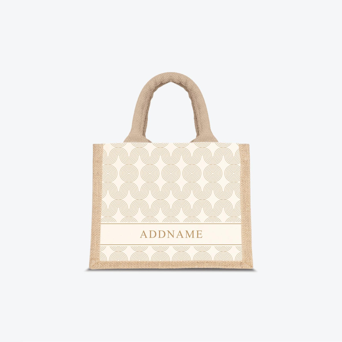 Moire Series Half Lining Jute Bag - Brown