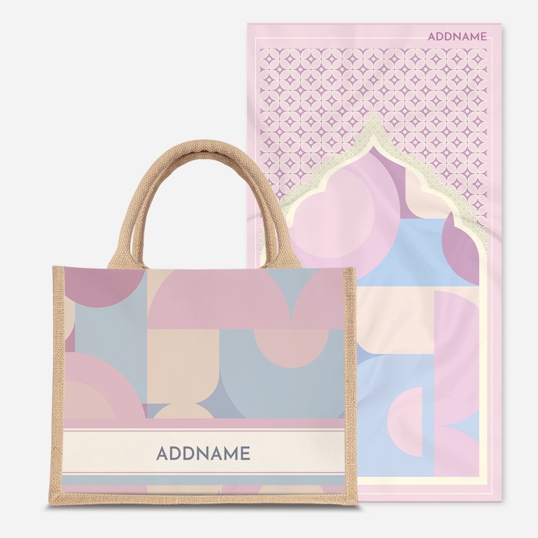 Ryn Series Prayer Mat with Half Lining Small Jute Bag-Bandung