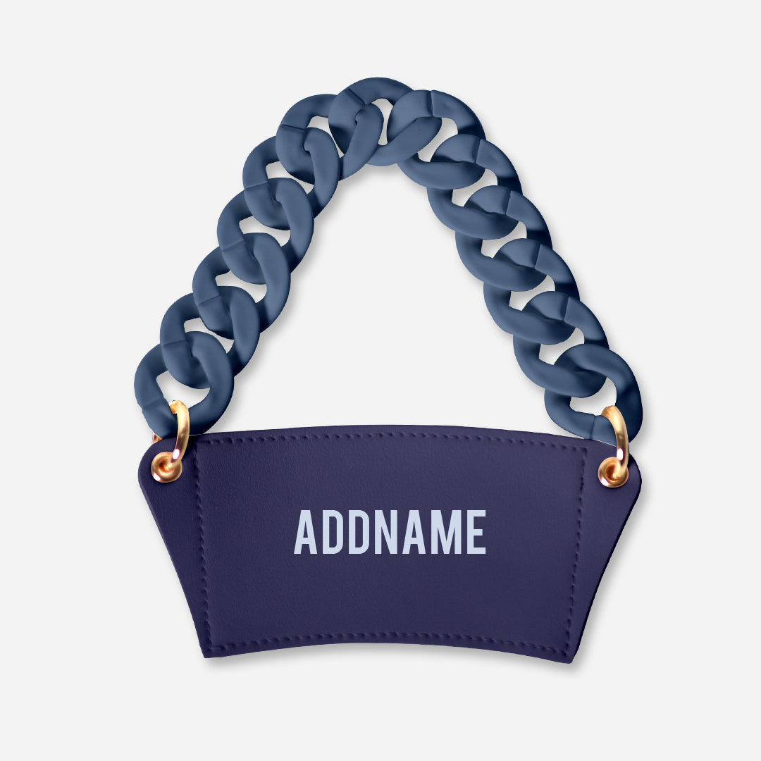 Stylish Cup Holder with Personalisation - Navy Blue