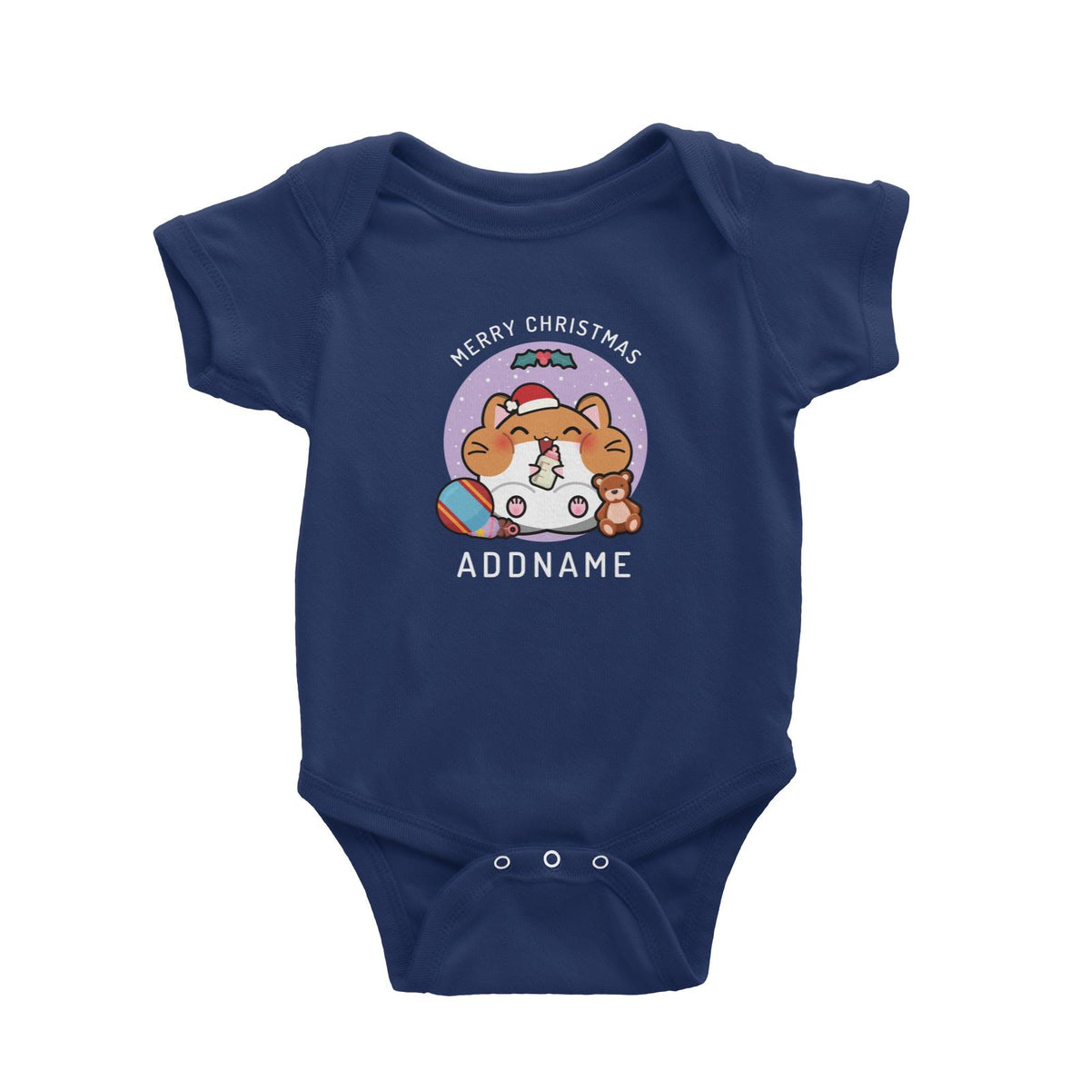 Merry Christmas Cute Santa Baby Hamster Baby Romper