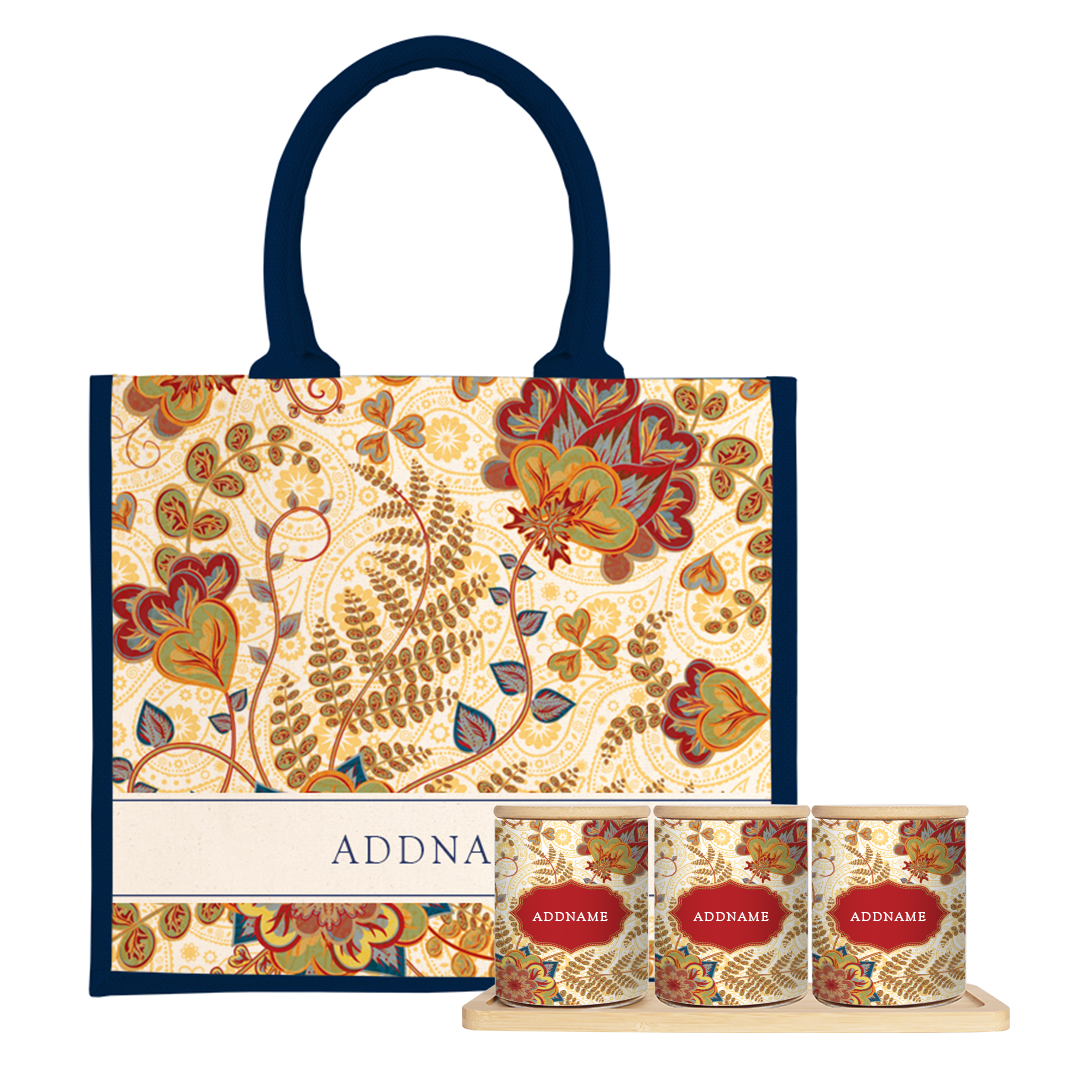 Batik Series - Mawar Balang Raya Set (3 in 1) with Half Lining Jute Bag