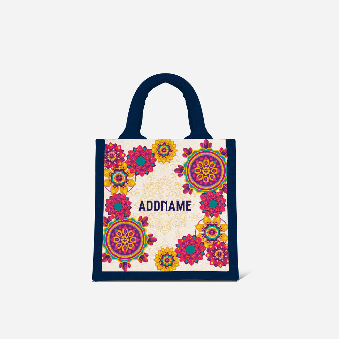 Pookal Series Half Lining Lunch Bag - Puukom Navy