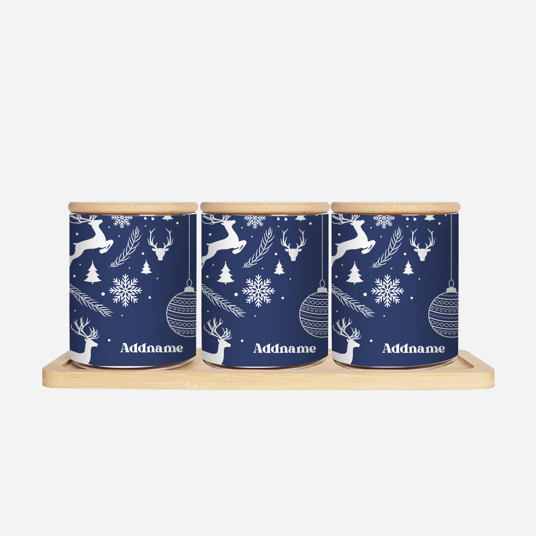 Christmas Series Canister - Jubilant Reindeers Navy