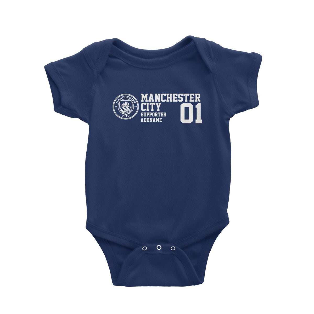 Manchester City Football Supporter Addname Baby Romper