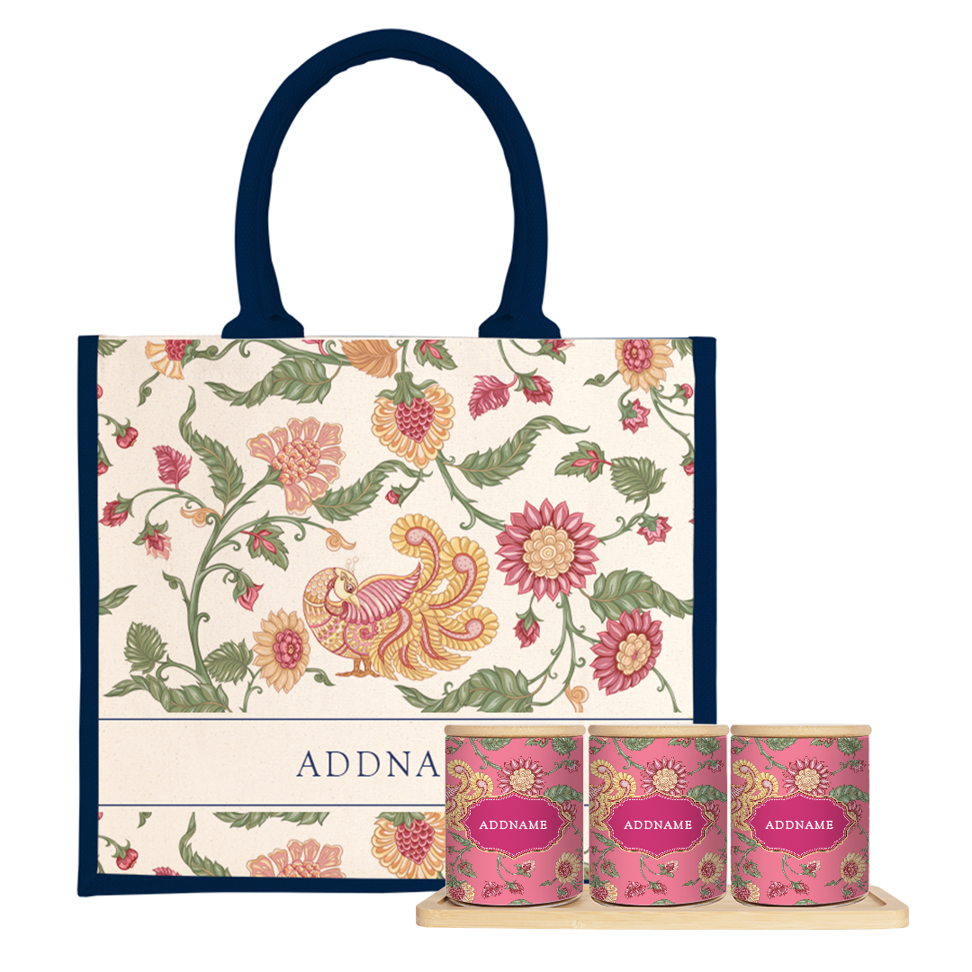 Batik Series - Cempaka Balang Raya Set (3 in 1) with Half Lining Jute Bag