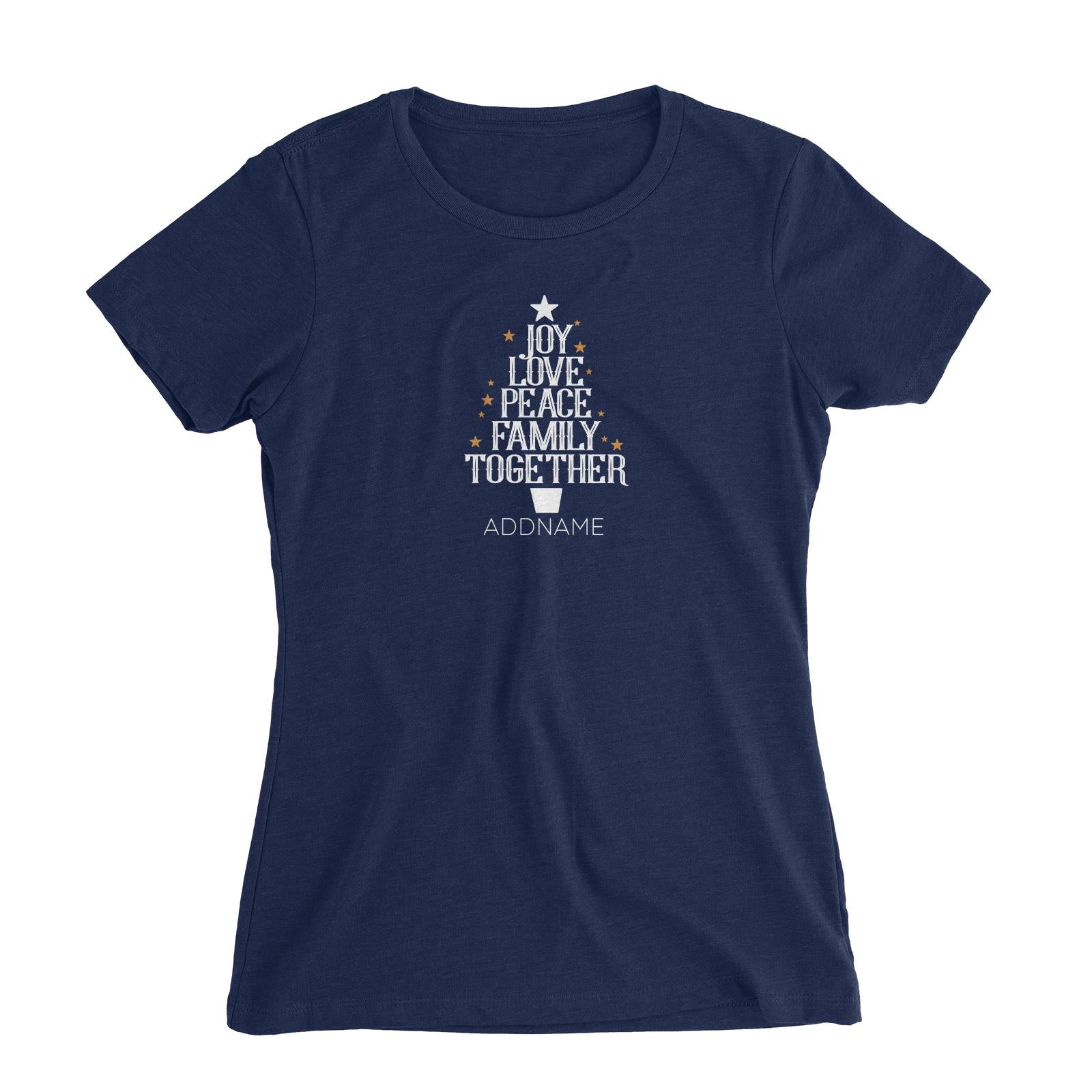 Xmas Joy Love Peace Family Together Women's Slim Fit T-Shirt