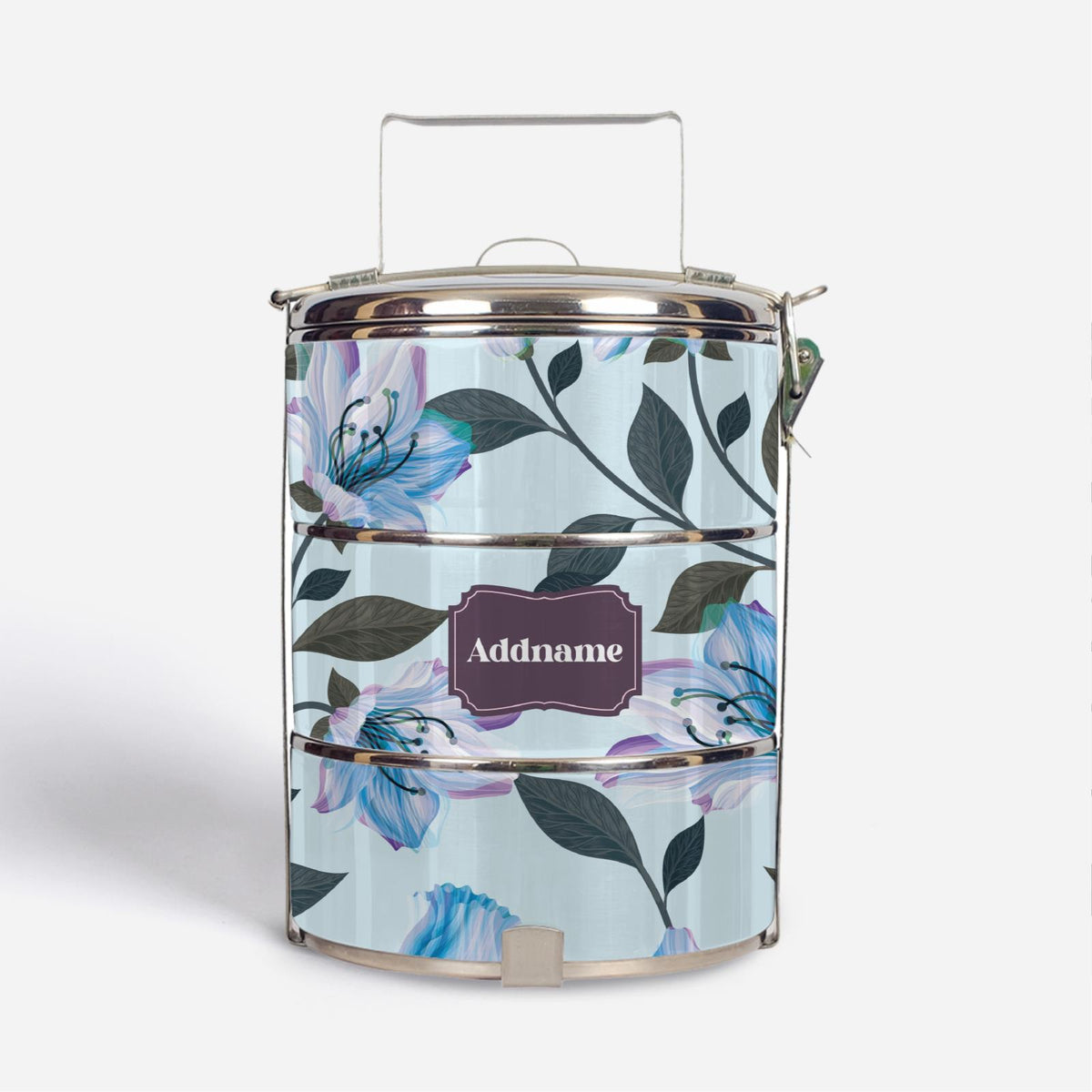 Classic Kesuma - Icy Blue - Three-Tier Tiffin Carrier