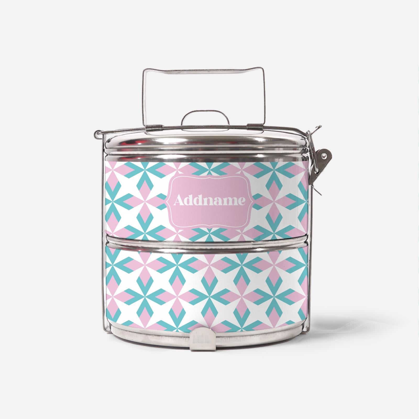Ixora Series Two Tier Tiffin Carrier - Light Pink