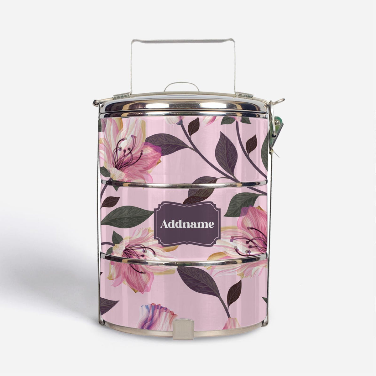 Classic Kesuma - Romantic Pink - Three-Tier Tiffin Carrier